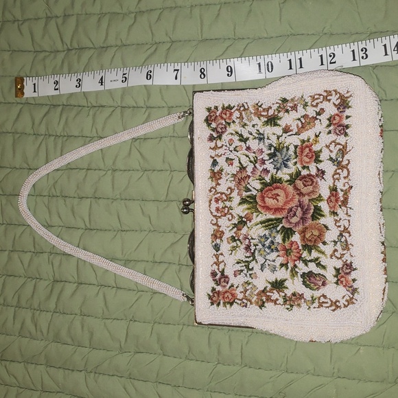 Antique Victorian French hand made embroidery beads evening purse - Picture 17 of 17